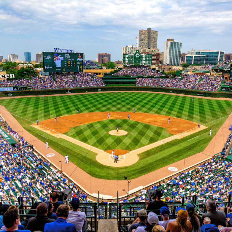 View of Wrigley Field from the stands