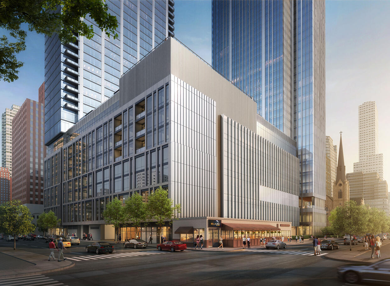 Rendering of the lower half of the One Chicago building