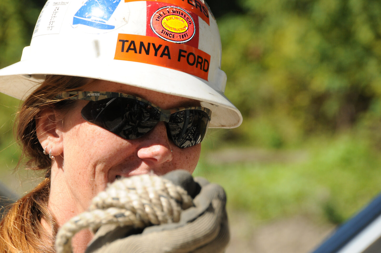 Tanya Ford working at construction site